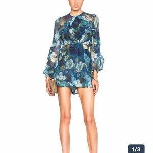 Zimmermann Blue Floral Long Sleeve Dress